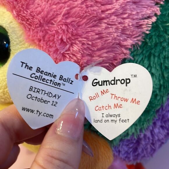 Ty Beanie Ballz 2011 Gumdrop the Colourful Bug NWT Great Condition 8” tall - Picture 7 of 9
